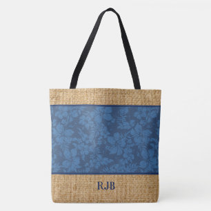 Hibiskus Pareau hawaiische Monogramm-Strand-Tasche Tasche