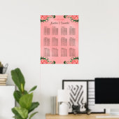 Hibiskus Pink DIY 12 Tische Hochzeitstabelle Poster (Heimbüro)