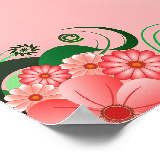 Hibiskus Pink DIY 13 Tische Hochzeitstabelle Poster (Ecke)