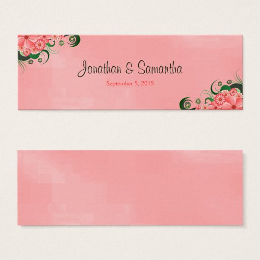 Hibiskus Pink Floral Gastgeschenk Hochzeit Gefalle (Vorne & Hinten)