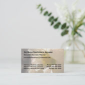 Hibiskus Pink in Sepia Visitenkarte (Stehend Vorderseite)