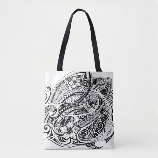 HIBISKUS POLYNESIAN TRIBAL Blank Tasche (Vorderseite)