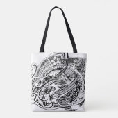 HIBISKUS POLYNESIAN TRIBAL Blank Tasche (Rückseite)
