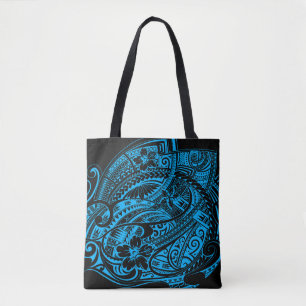 HIBISKUS POLYNESIAN TRIBAL LtBlue Tasche