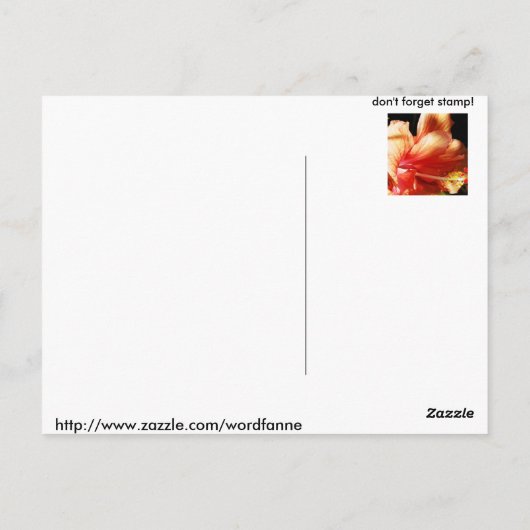 Hibiskus Postkarte (Rückseite)