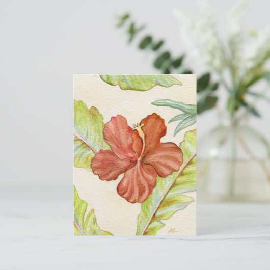 Hibiskus Postkarte (Stehend Vorderseite)