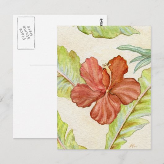 Hibiskus Postkarte (Vorne/Hinten)