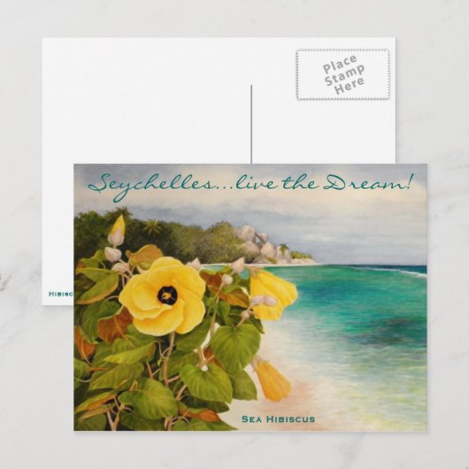 Hibiskus Postkarte (Vorne/Hinten)