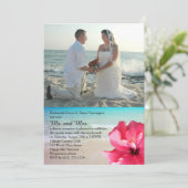 Hibiskus private Hochzeitsempfehlung nur tropisch Einladung (Stehend Vorderseite)