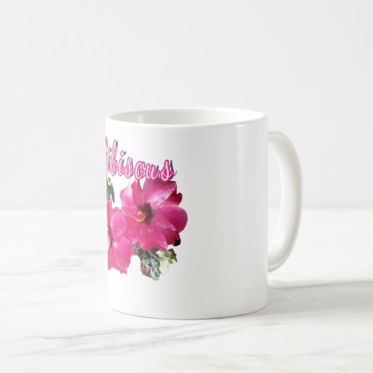 Hibiskus-Quadratzuhr Kaffeetasse (VorderseiteRechts)