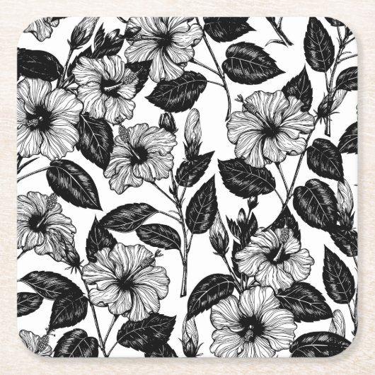 Hibiskus Rechteckiger Pappuntersetzer (Vorderseite)