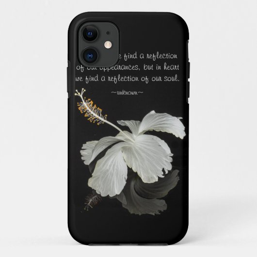 Hibiskus Reflektion mit Zitat Droid RAZR Fall Case-Mate iPhone Hülle (Rückseite)
