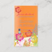 Hibiskus, Retro fette tropische Blume Visitenkarte (Rückseite)