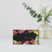 Hibiskus, Retro fette tropische Blume Visitenkarte (Stehend Vorderseite)