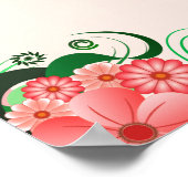 Hibiskus Rosa 13 Hochzeitstabellen Sitzkarten Poster (Ecke)