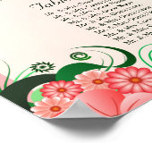 Hibiskus Rosa 15 Hochzeitstabellen Sitzkarten Poster (Ecke)