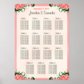 Hibiskus Rosa 15 Hochzeitstabellen Sitzkarten Poster (Vorne)