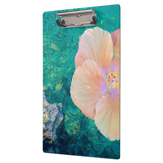 Hibiskus Rosa Blume türkis Ozean Hawaii Klemmbrett (Links)