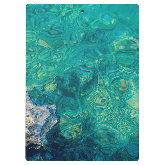 Hibiskus Rosa Blume türkis Ozean Hawaii Klemmbrett (Rückseite)