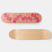 "Hibiskus", rot & orange SKATEBOARD DECK (Horizontal)