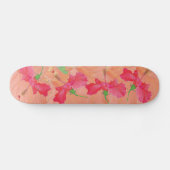 "Hibiskus", rot & orange SKATEBOARD DECK (Horizontal)