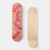 "Hibiskus", rot & orange SKATEBOARD DECK (Vorderseite)