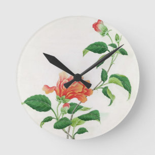 Hibiskus Runde Wanduhr