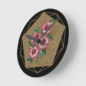 Hibiskus Runde Wanduhr (Winkel)