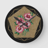 Hibiskus Runde Wanduhr (Vorderseite)