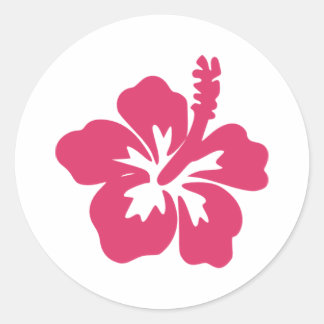 Hibiskus Runder Aufkleber