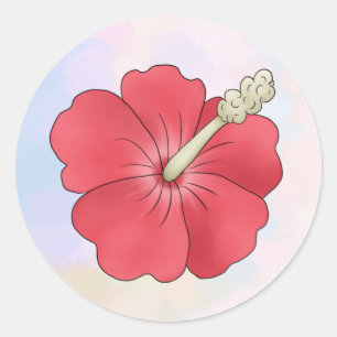 Hibiskus  runder aufkleber