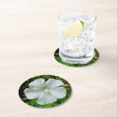 Hibiskus Runder Pappuntersetzer (Vor Ort)