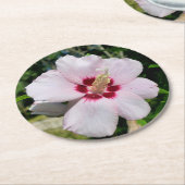 Hibiskus Runder Pappuntersetzer (Angewinkelt)