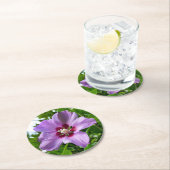 Hibiskus Runder Pappuntersetzer (Vor Ort)