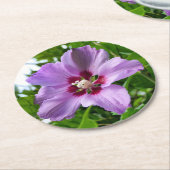 Hibiskus Runder Pappuntersetzer (Angewinkelt)