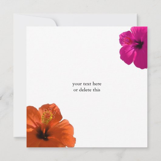 Hibiskus Save the Date Einladung (Rückseite)