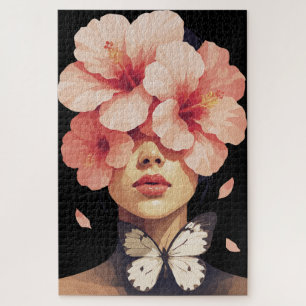 Hibiskus & Schmetterling – Moderne Florale Botanik Puzzle