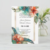 Hibiskus Serenade Paradise Hochzeit Einladung (Stehend Vorderseite)