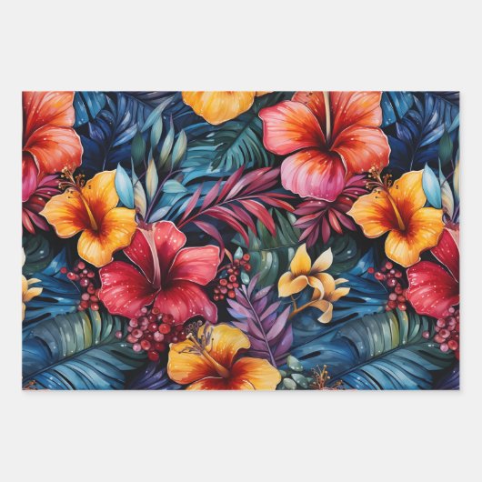 Hibiskus Serenade: Tropische Blätter (Vorderseite)