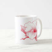 Hibiskus-Skizze-Tasse Kaffeetasse (VorderseiteRechts)