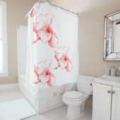 Hibiskus-Skizze (weiß) Duschvorhang (Beispiel)