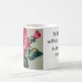 Hibiskus Soft Pastell Floral Pixel Art Kaffeetasse (Mittel)