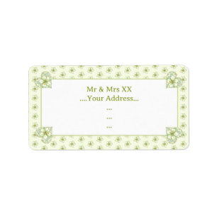 Hibiskus & Spitzen WHITE Adressaufkleber