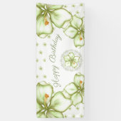 Hibiskus & Spitzen WHITE Banner (Vertikal)