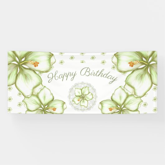 Hibiskus & Spitzen WHITE Banner (Horizontal)