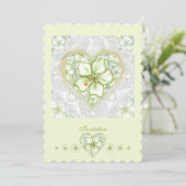 Hibiskus & Spitzen WHITE Einladung (Stehend Vorderseite)