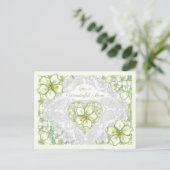 Hibiskus & Spitzen WHITE Feiertagspostkarte (Stehend Vorderseite)