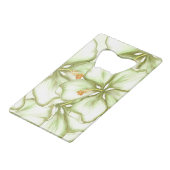 Hibiskus & Spitzen WHITE Geldbeutel Flaschenöffner (Vorderseite Schrägansicht)