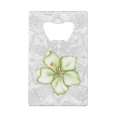 Hibiskus & Spitzen WHITE Geldbeutel Flaschenöffner (Rückseite)