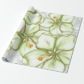 Hibiskus & Spitzen WHITE Geschenkpapier (Ungerollt)